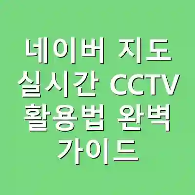 네이버 지도 실시간 CCTV 활용법 완벽 가이드