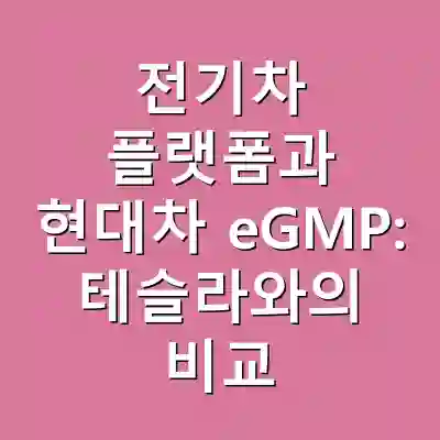 전기차 플랫폼과 현대차 eGMP: 테슬라와의 비교