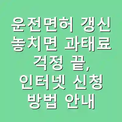 운전면허 갱신 놓치면 과태료 걱정 끝, 인터넷 신청 방법 안내