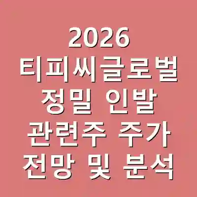 2026 티피씨글로벌 정밀 인발 관련주 주가 전망 및 분석