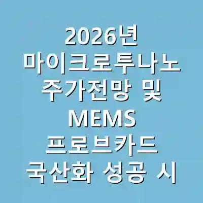 2026년 마이크로투나노 주가전망 및 MEMS 프로브카드 국산화 성공 시점 분석