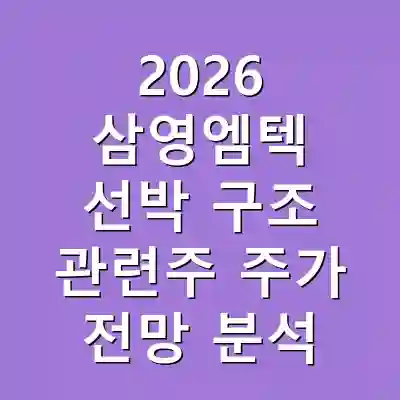 2026 삼영엠텍 선박 구조 관련주 주가 전망 분석