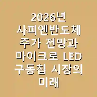 2026년 사피엔반도체 주가 전망과 마이크로 LED 구동칩 시장의 미래