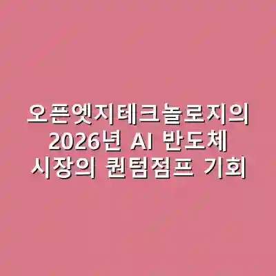 오픈엣지테크놀로지의 2026년 AI 반도체 시장의 퀀텀점프 기회