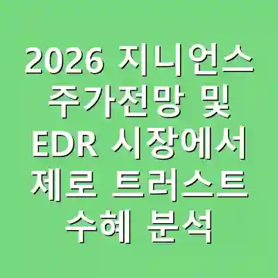2026 지니언스 주가전망 및 EDR 시장에서 제로 트러스트 수혜 분석