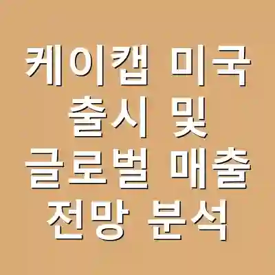 케이캡 미국 출시 및 글로벌 매출 전망 분석
