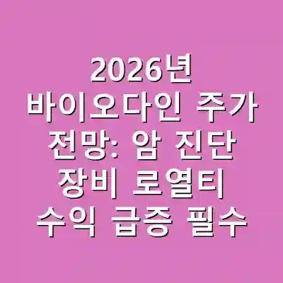 2026년 바이오다인 주가 전망: 암 진단 장비 로열티 수익 급증 필수 확인