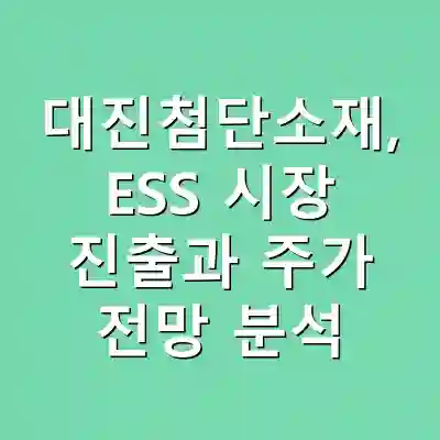 대진첨단소재, ESS 시장 진출과 주가 전망 분석