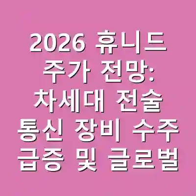 2026 휴니드 주가 전망: 차세대 전술 통신 장비 수주 급증 및 글로벌 협력 확대 가능성