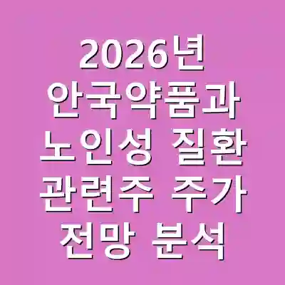 2026년 안국약품과 노인성 질환 관련주 주가 전망 분석